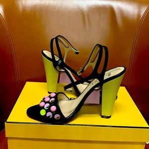 Multi color Fendi sandal heel with bead details